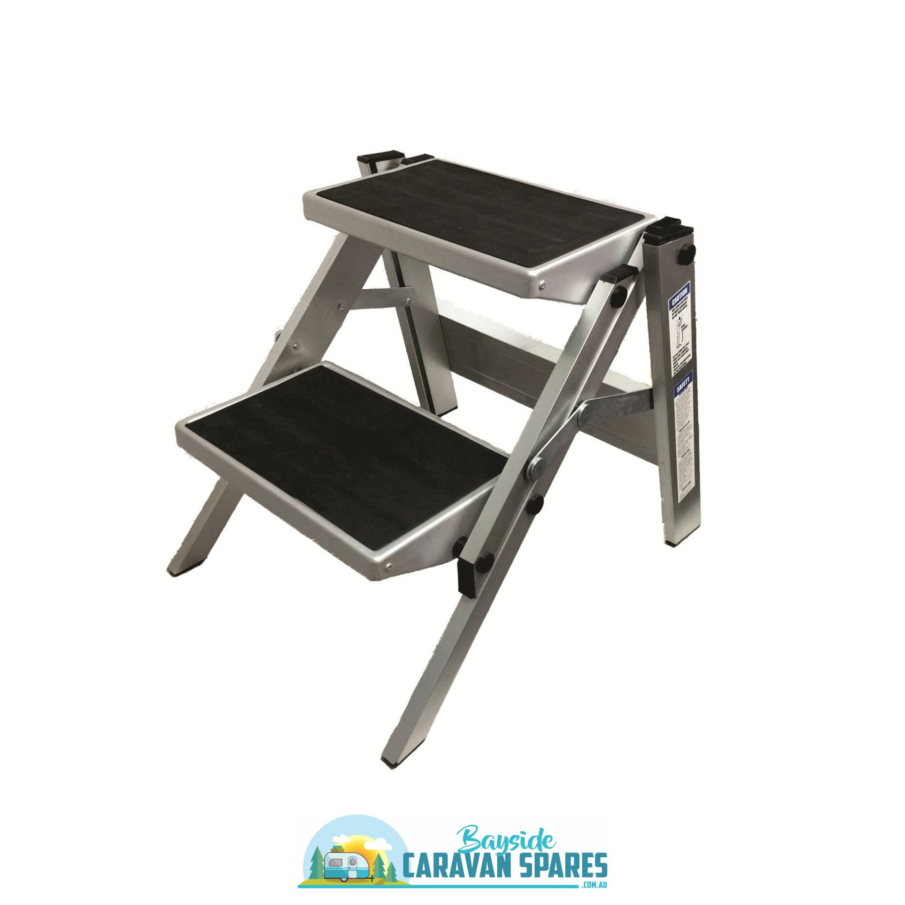 Double folding portable caravan step ladder Bayside Caravan Spares