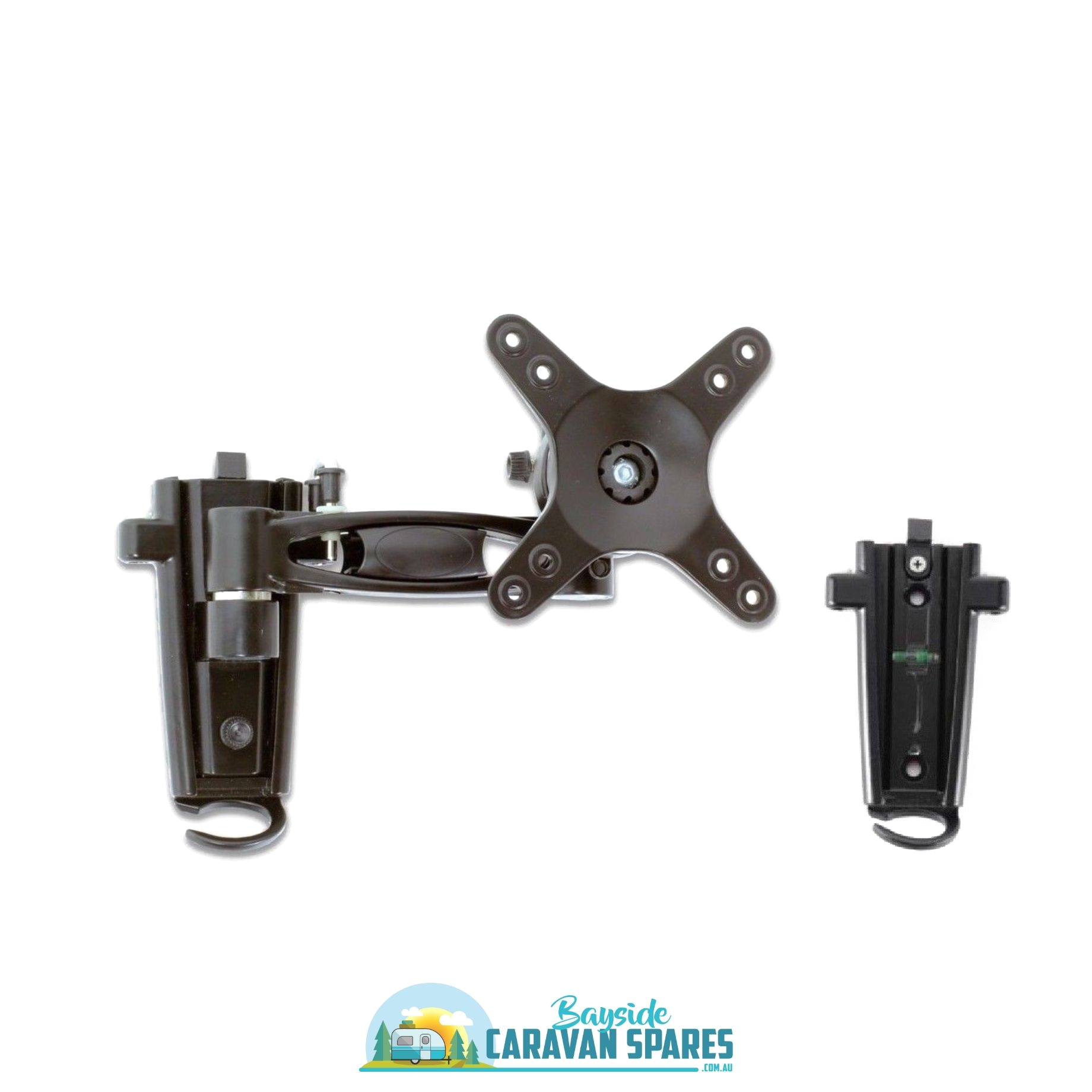Single arm LCD caravan RV TV bracket with 2 mounting brackets Bayside